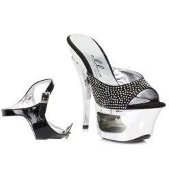 6 Cut Out Platform Mule W/mezzo Detail And Detachable Strap