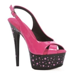 6Star Sling Back Tattoo Stiletto 5 6Star Sling Back Tattoo Stiletto -Be Wicked 608 Stardust pnk