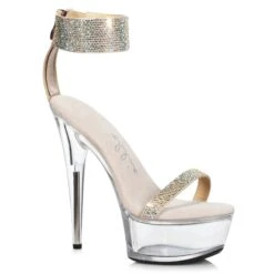 6 Stiletto With Rhinestone Strap 9 6 Stiletto With Rhinestone Strap -Be Wicked 609 ANIKA GLD