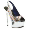 6 Platform Peep Toe W/Multi Colored Rhinestones 2 6 Platform Peep Toe W/Multi Colored Rhinestones -Be Wicked 609 BEDAZZLED SLV