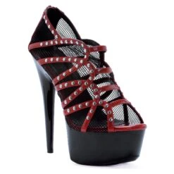 6 Peeptoe Mesh Bootie With Mezzo Detial 7 6 Peeptoe Mesh Bootie With Mezzo Detial -Be Wicked 609 Casey red
