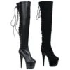 6 Thigh High Boot With Back Lace-up