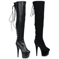 6 Thigh High Boot With Back Lace-up