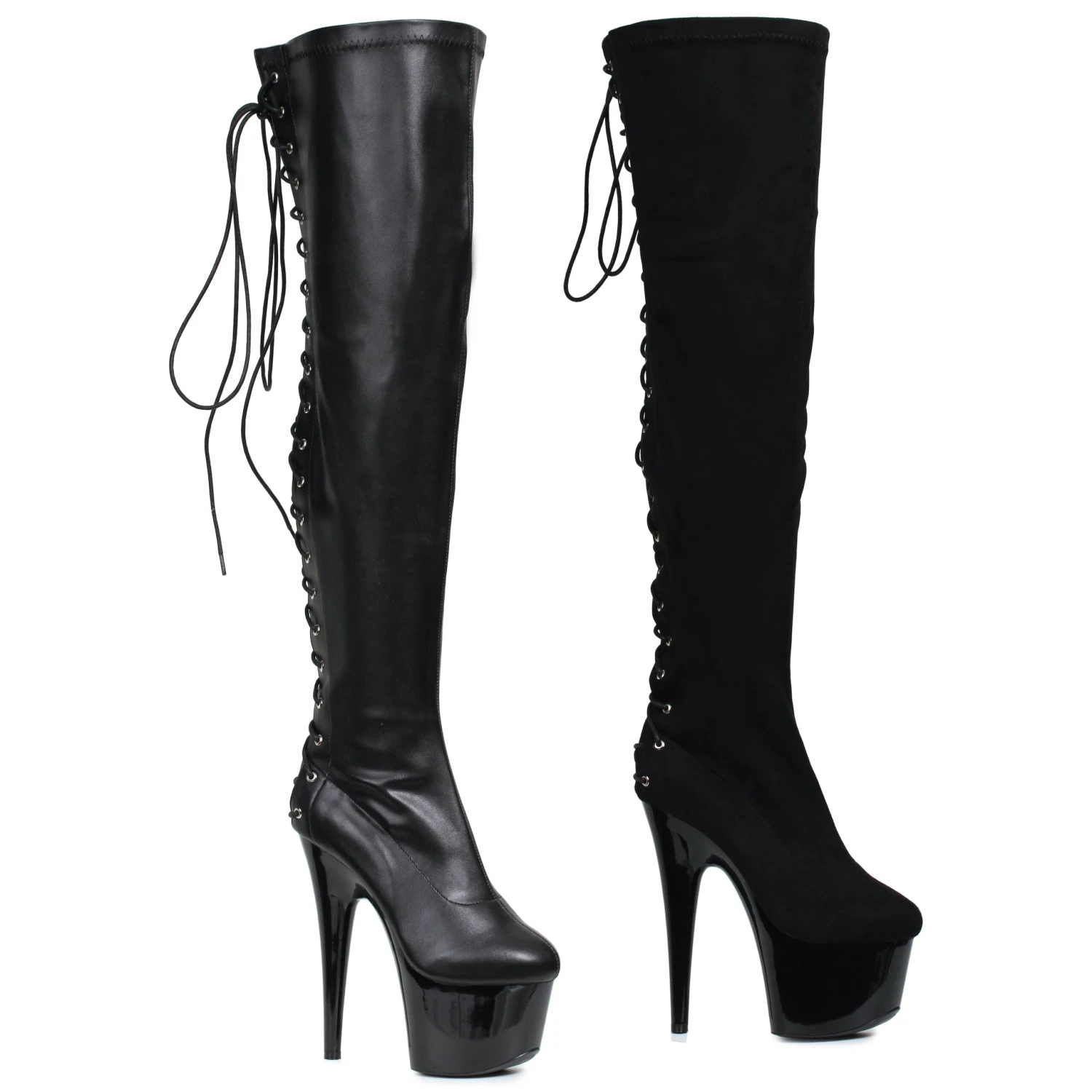 6 Thigh High Boot With Back Lace-up 3 6 Thigh High Boot With Back Lace-up