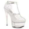 6 CLEAR PLATFORM & CLEAR UPPER WITH RHINESTONES 1 6 CLEAR PLATFORM & CLEAR UPPER WITH RHINESTONES -Be Wicked 609 GIA CLR