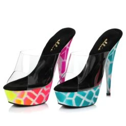 6 Inch Giraffe Design NEON Mule