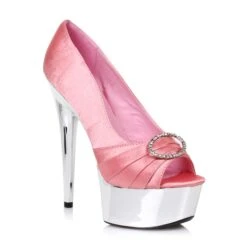 6 Satin Peep Toe Chrome Platform With RhineStone Buckle 20 6 Satin Peep Toe Chrome Platform With RhineStone Buckle -Be Wicked 609 LAUREN PNK c4207d81 7ab1 4919 87c8 097efbfe0c3f