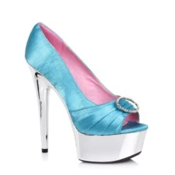 6 Satin Peep Toe Chrome Platform With RhineStone Buckle 21 6 Satin Peep Toe Chrome Platform With RhineStone Buckle -Be Wicked 609 LAUREN TEAL e7839f2e b950 48e5 b523 4758e1b60e2d