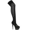 6 Stiletto Stocking Thigh High Boot -Be Wicked 609 MEI BLK