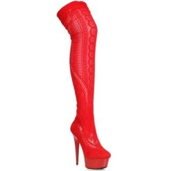 6 Stiletto Stocking Thigh High Boot 8 6 Stiletto Stocking Thigh High Boot -Be Wicked 609 MEI RED