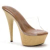 6 Pointed Stiletto Mule W/Wood Bottom -Be Wicked 609 MYA CLR