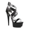 6 Metallic Stiletto Heel Platform Sandal -Be Wicked 609 RONI BLK