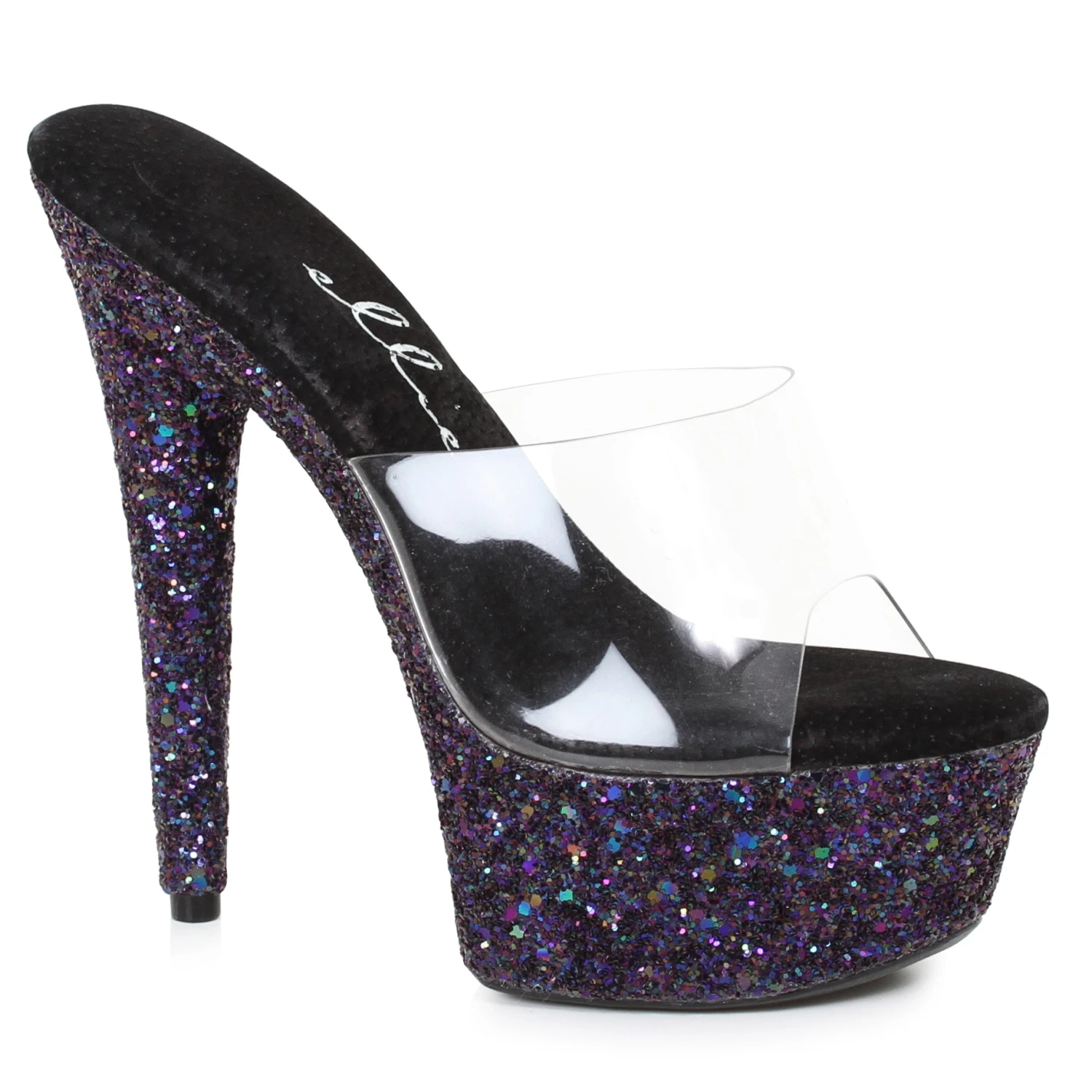 6 Pointed Stiletto Mule Sandal With Glitter Platform 4 6 Pointed Stiletto Mule Sandal With Glitter Platform - Image 2
