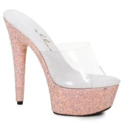 6 Pointed Stiletto Mule Sandal With Glitter Platform 8 6 Pointed Stiletto Mule Sandal With Glitter Platform -Be Wicked 609 SERENITY PEAC