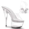 6 Pointed Heel Stiletto W/Removable Ankle Strap -Be Wicked 609 STREAM CLR