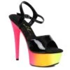 6 Pointed Stiletto SandaL BLACK LIGHT SENSITIVE 1 6 Pointed Stiletto SandaL BLACK LIGHT SENSITIVE -Be Wicked 609 SUNRISE BLKM