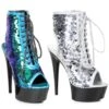6 Peeptoe Sequined Ankle Bootie 1 6 Peeptoe Sequined Ankle Bootie -Be Wicked 609 TINSLEY