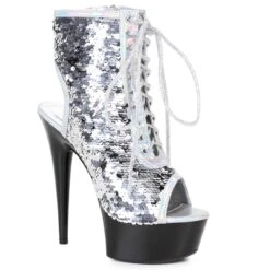 6 Peeptoe Sequined Ankle Bootie 8 6 Peeptoe Sequined Ankle Bootie -Be Wicked 609 TINSLEY slv
