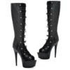 6 PLATFORM ANDKLE BOOT WITH MESH AND LACE UP