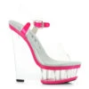 6 Clear And Neon Wedge With Ankle Strap 2 6 Clear And Neon Wedge With Ankle Strap -Be Wicked 610 SHANA FUSH