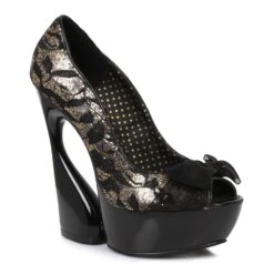 5 Curvacious Pump With Lace & Bow 8 5 Curvacious Pump With Lace & Bow -Be Wicked 620 AMADA GLD