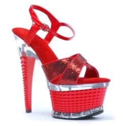 6 Crossed Strap Textured Platform 10 6 Crossed Strap Textured Platform -Be Wicked 649 DISCO REDG