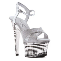 6 Crossed Strap Textured Platform 11 6 Crossed Strap Textured Platform -Be Wicked 649 DISCO SLVG