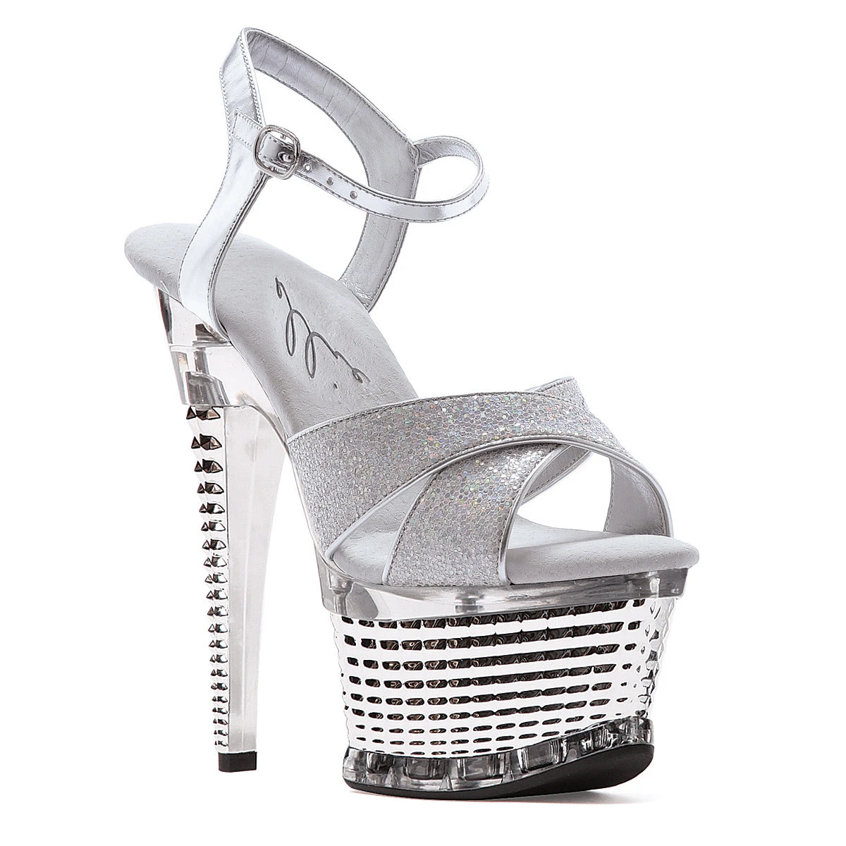 6 Crossed Strap Textured Platform 7 6 Crossed Strap Textured Platform - Image 5