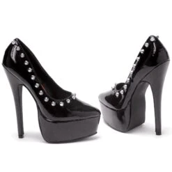 6.5 Stiletto Heel Pumps W/Silver Spikes
