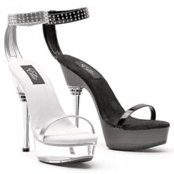 6 Heel Sandal W/Silver Rivet Anlkle Strap