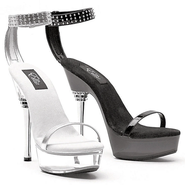 6 Heel Sandal W/Silver Rivet Anlkle Strap 3 6 Heel Sandal W/Silver Rivet Anlkle Strap