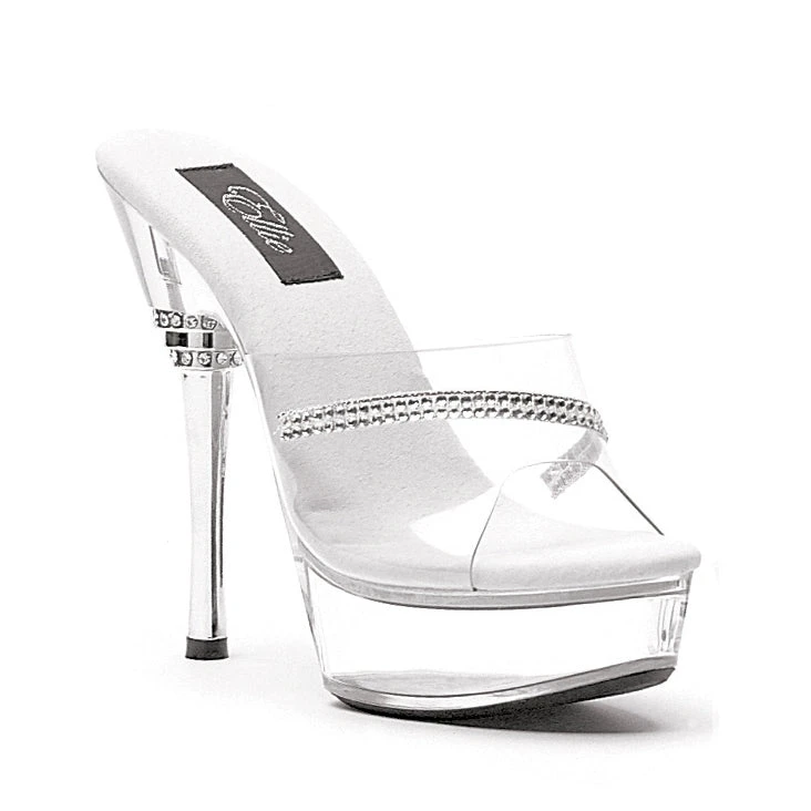 6 Rhinestone Heel Mule W/Rhinestone On Upper 3 6 Rhinestone Heel Mule W/Rhinestone On Upper