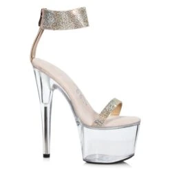 7 Stiletto With Rhinestone Strap 6 7 Stiletto With Rhinestone Strap -Be Wicked 709 ANIKA GLD