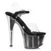 7 Pointed Stiletto Sandal W/Glitter In Platform -Be Wicked 709 GLITTER blkn