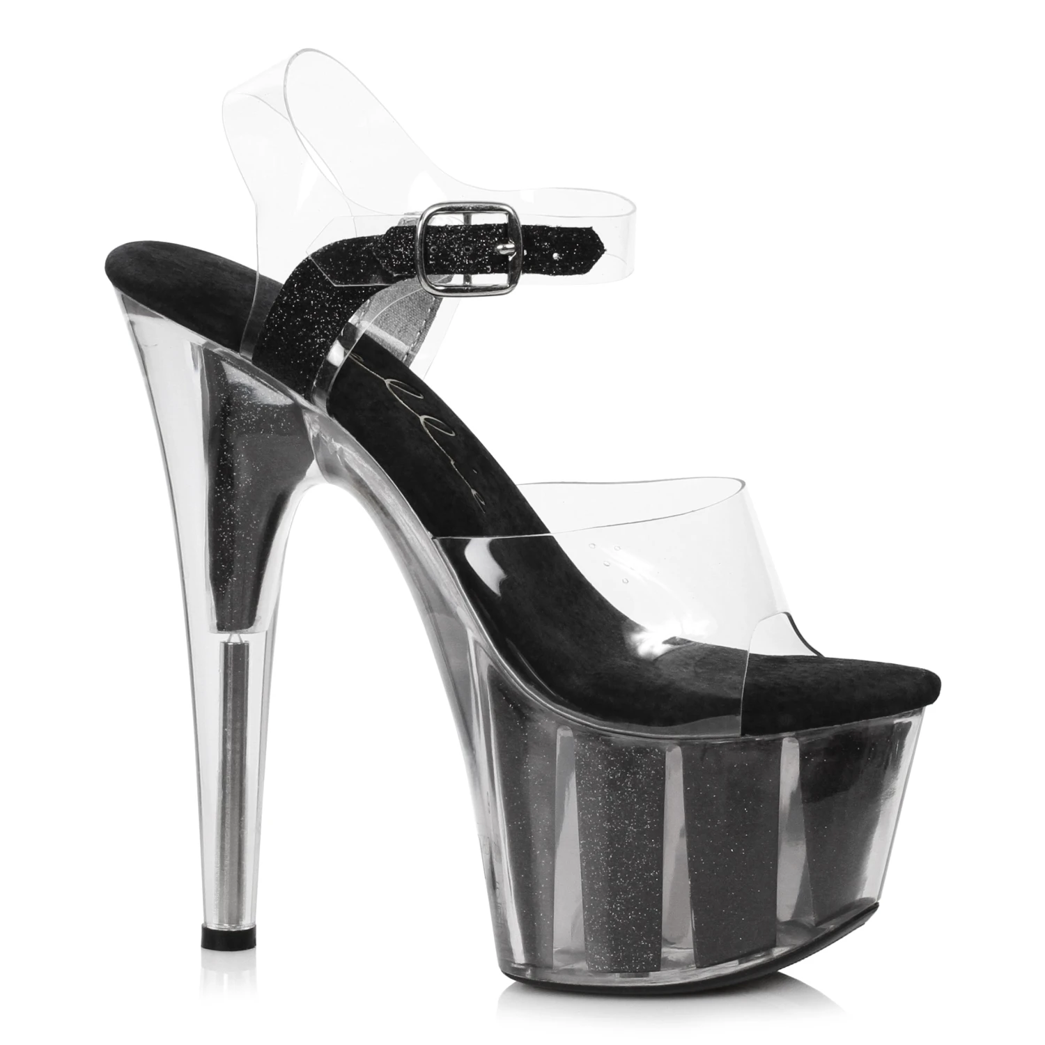 7 Pointed Stiletto Sandal W/Glitter In Platform 3 7 Pointed Stiletto Sandal W/Glitter In Platform