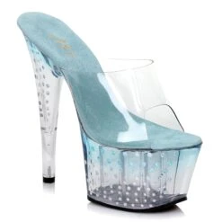 7 Inch Mule With Glitter Dots 9 7 Inch Mule With Glitter Dots -Be Wicked 709 JADE blue