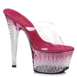 7 Inch Mule With Glitter Dots 7 7 Inch Mule With Glitter Dots -Be Wicked 709 JADE pnk