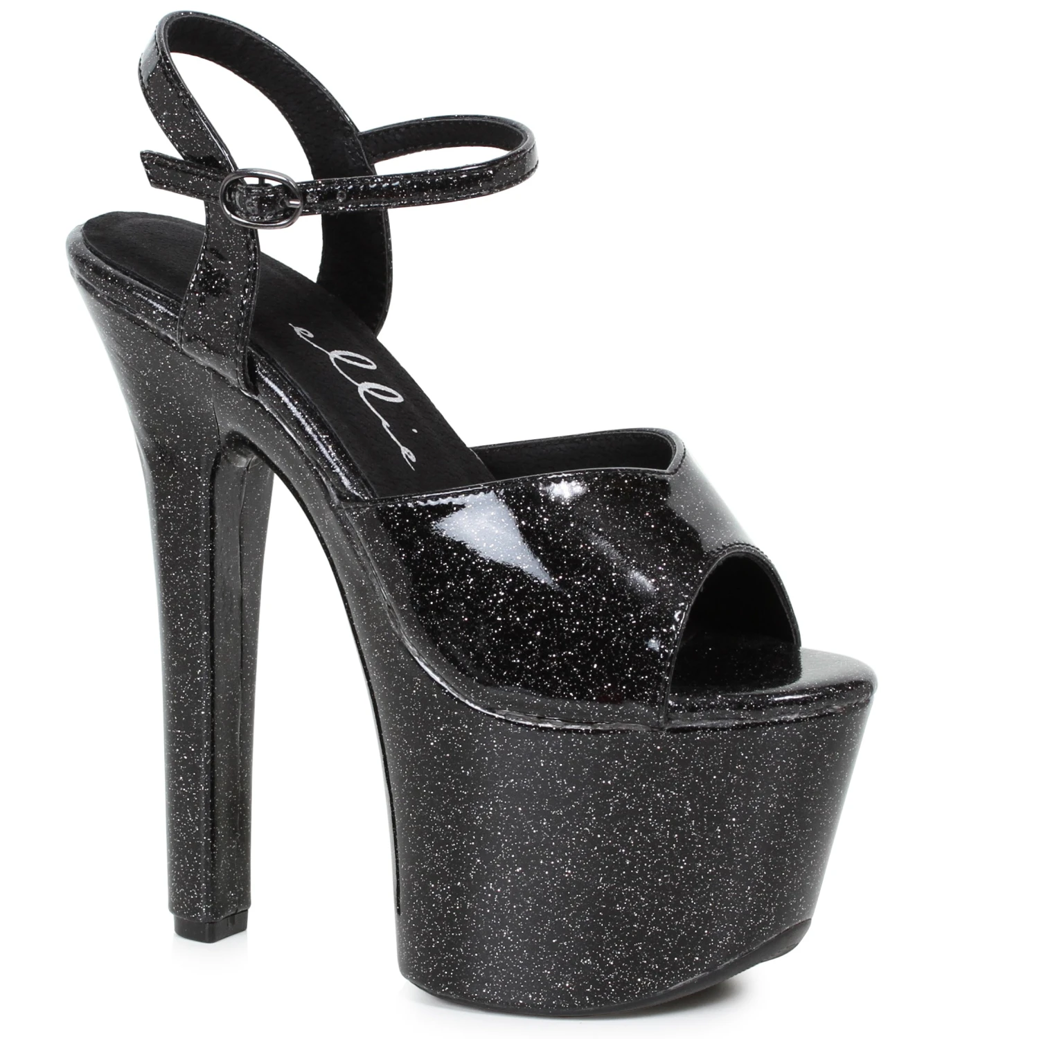 7 HEEL POINTED STILETTO SANDAL W/ METALLIC PLATFORM & UPPER 4 7 HEEL POINTED STILETTO SANDAL W/ METALLIC PLATFORM & UPPER - Image 2