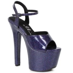 7 HEEL POINTED STILETTO SANDAL W/ METALLIC PLATFORM & UPPER 9 7 HEEL POINTED STILETTO SANDAL W/ METALLIC PLATFORM & UPPER -Be Wicked 711 BABBLE purp
