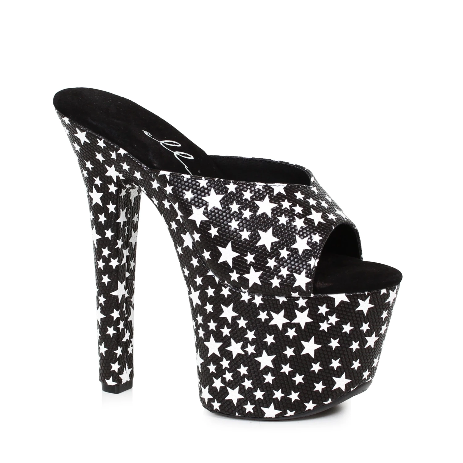 7 Heel Mule Sandal With Star Print 4 7 Heel Mule Sandal With Star Print - Image 2