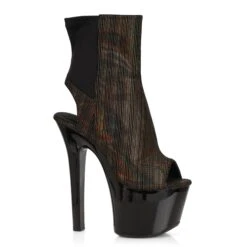 7 Metallic Bootie With Side Zipper 6 7 Metallic Bootie With Side Zipper -Be Wicked 711 STRIKER GLD