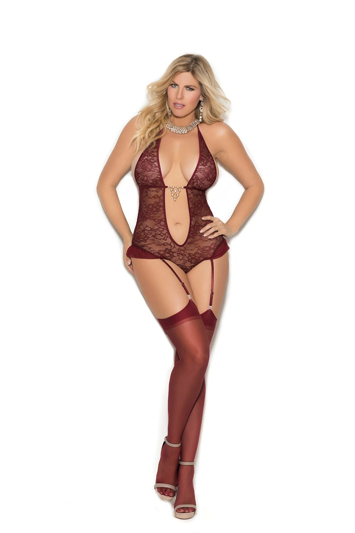 Wine Teddy Plus Size 3 Wine Teddy Plus Size