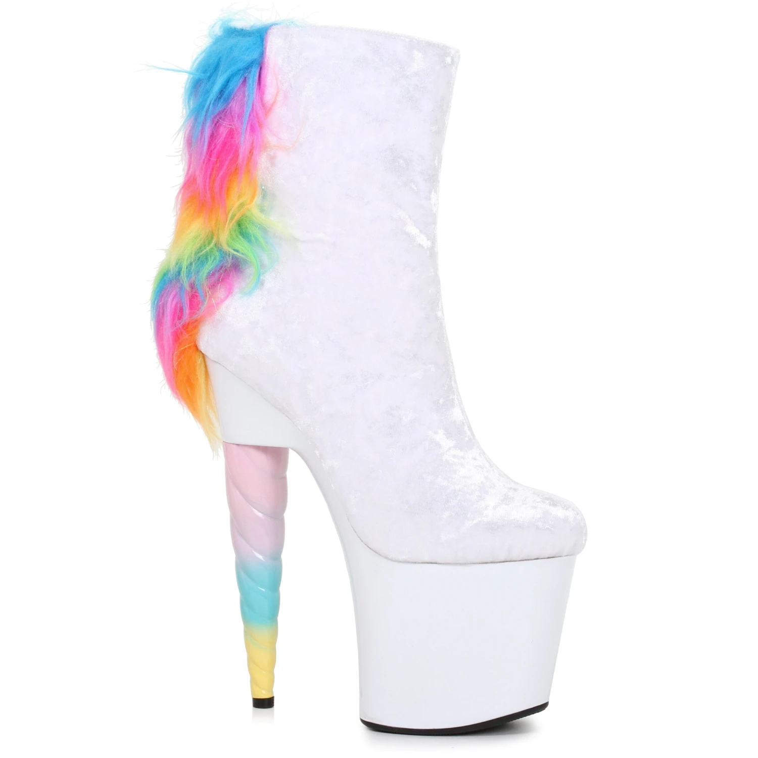 7 Unicorn Heel Platform Bootie With Faux Fur 3 7 Unicorn Heel Platform Bootie With Faux Fur