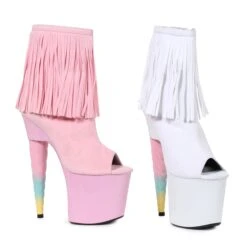 7 Unicorn Heel Platform Bootie With Fringe