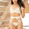 Sweetheart Lace Bralette, Heart Thong And Garter Belt 2 Sweetheart Lace Bralette, Heart Thong And Garter Belt -Be Wicked 8221 ivory front