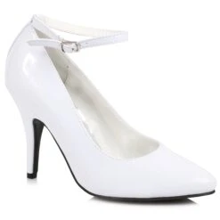 B Width Pump With Ankle Strap 9 B Width Pump With Ankle Strap -Be Wicked 8401 wht