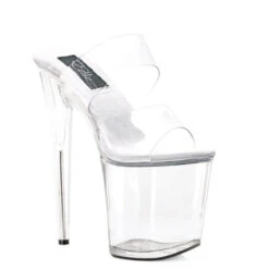 8 Heel Clear Mule W Strap