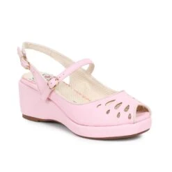 Peep Toe Sling Back Wedge -Be Wicked BP242 FAYE PNK