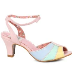Tri Color Peep Toe Sandal