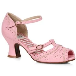 Two Toned T-Strap Peep Toe Shoe 10 Two Toned T-Strap Peep Toe Shoe -Be Wicked BP253 Nicole pnk